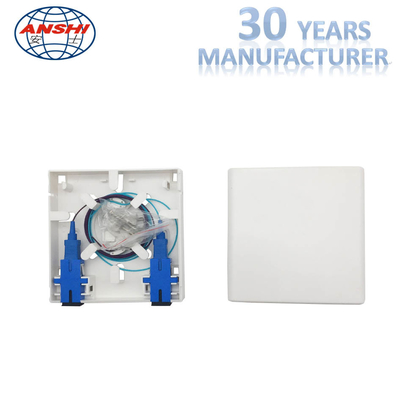 ANSHI 2 Ports Fiber Face Plate RJ45 And SC FTTH Termination Box ABS Material