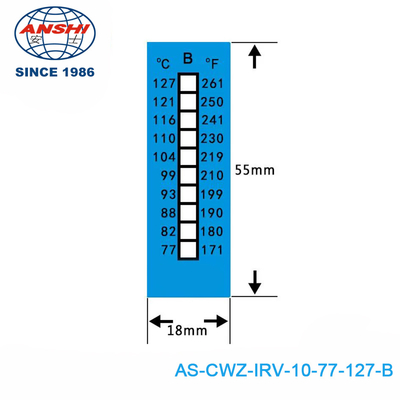Irreversible 40-71℃ 104-160℉ 10 Level High Temperature Sensitive Labels