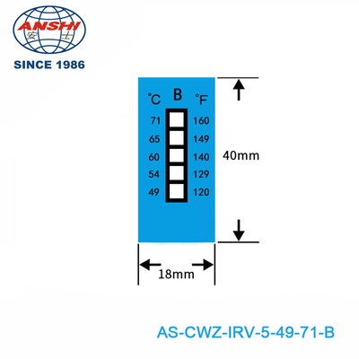 Irreversible 40-71℃ 104-160℉ 10 Level High Temperature Sensitive Labels