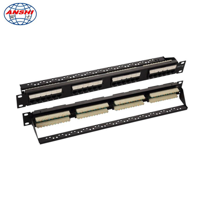 19 "110 IDC UTP, nieekranowany, montowany w szafie 24-portowy panel Cat5e z zarządzaniem kablami