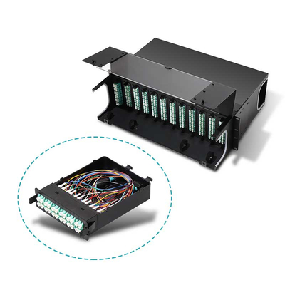 ANSHI 1U 144 Cores Patch Panel Loaded With MPO MTP Cassette