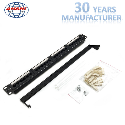 Panel Patch Cat5e UTP, 110 IDC Type Rj45 Jack Panel Rack Mountable