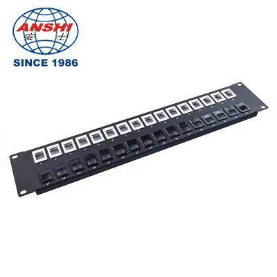 19 Inch 32 Port Empty STP FTP Shielded RJ45 Patch Panel CAT5E CAT6 Rack Mount Network Distribution Panel