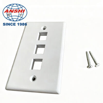 ANSHI 120 Typ Płytka czołowa do montażu ściennego w standardzie US, 3 porty RJ45 RJ11