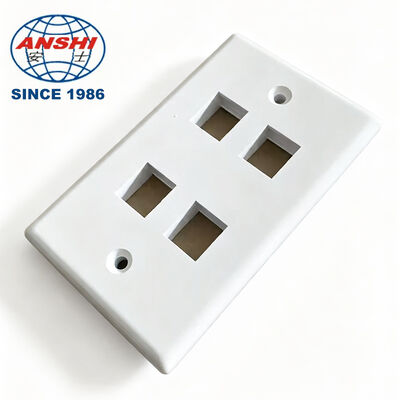 Płytka czołowa ANSHI 120, standard USA, do montażu na ścianie, 4 porty RJ45 RJ11, produkt telekomunikacyjny