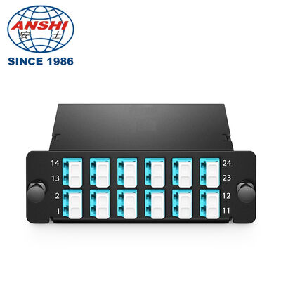 24F OM4 MPO/MTP Kaseta Typ A 2 MPO-12 do 12*LC Duplex FHD LGX Niska strata FS Panduit Kompatybilny z 40G/100G Data Center